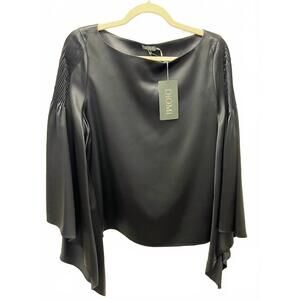 NEW DIOMI women's long sleeve boat neck blouse in black